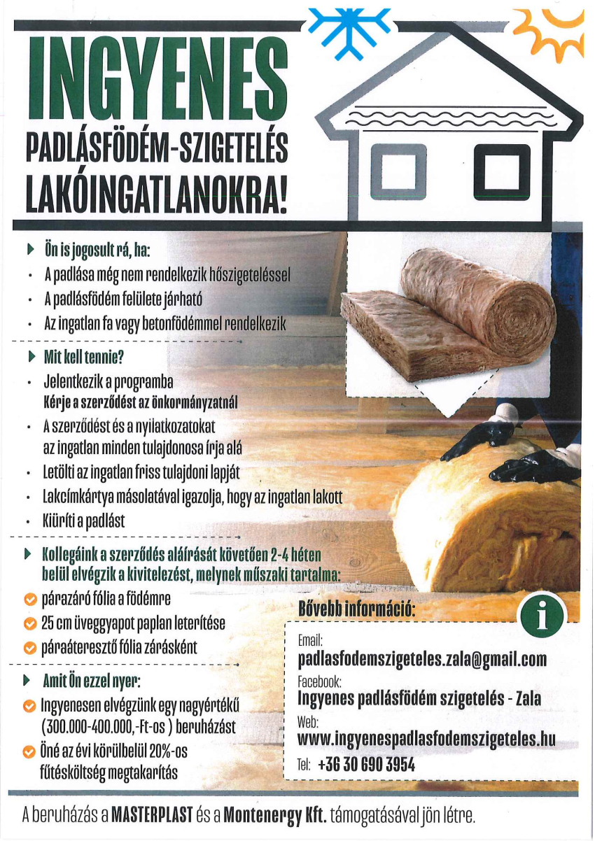 Lakossági fórum az ingyenes padlásfödém szigetelésről