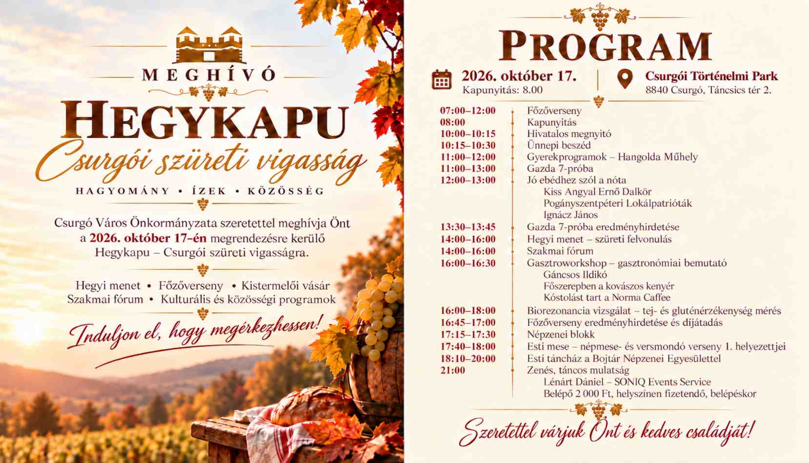 Hegykapu Program 2026